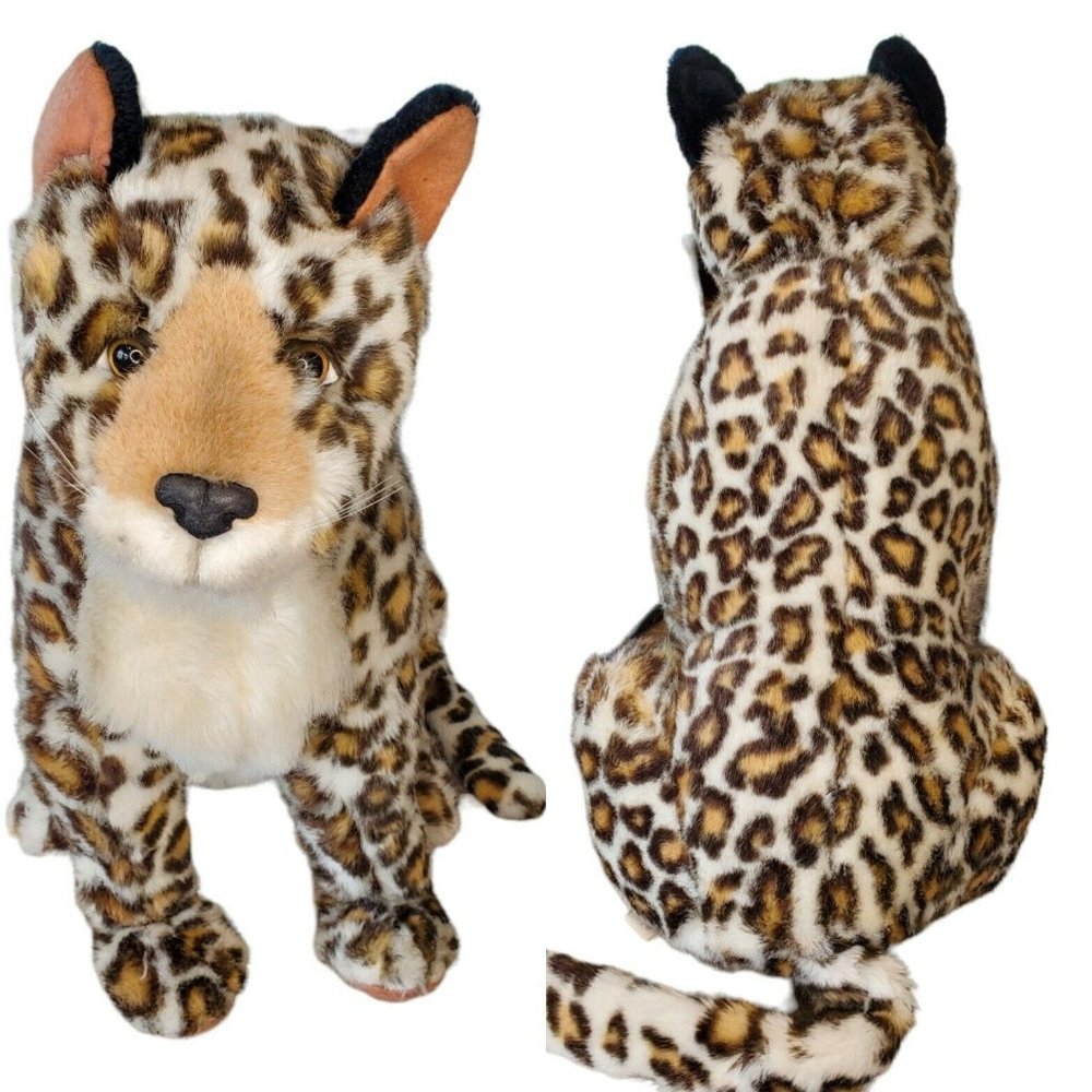 Lucky Plush Toys Realistic Leopard Hard Stuffed Animal‎ Large Sitting 17"